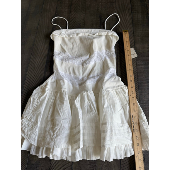 Free People White Lace Layered Slip Dress XS NWT - Picture 3 of 6
